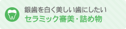 銀歯を白く美しい歯にしたい セラミック審美・詰め物